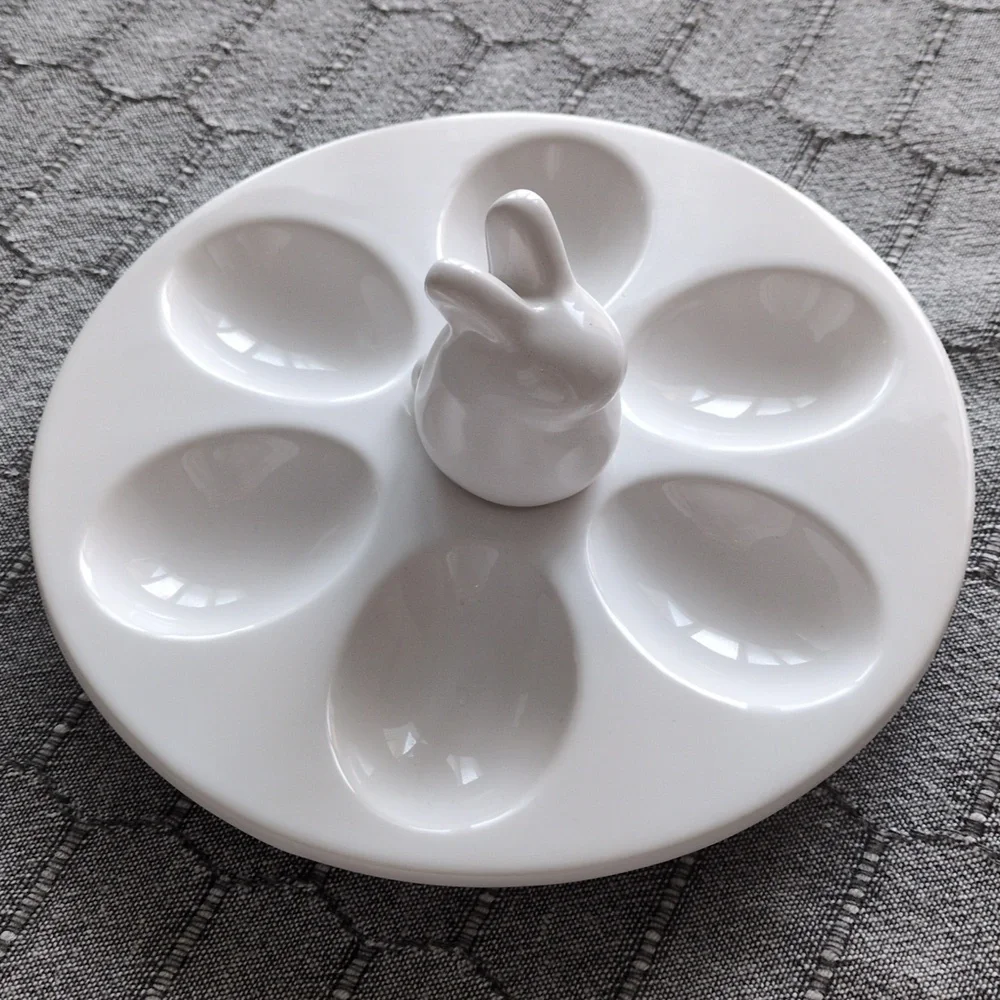 Deviled egg plate bunny serving dish Tag Brunch
